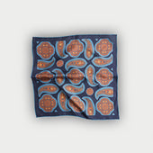 Orange Monastic Motif Silk Pocket Square