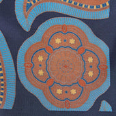 Orange Monastic Motif Silk Pocket Square