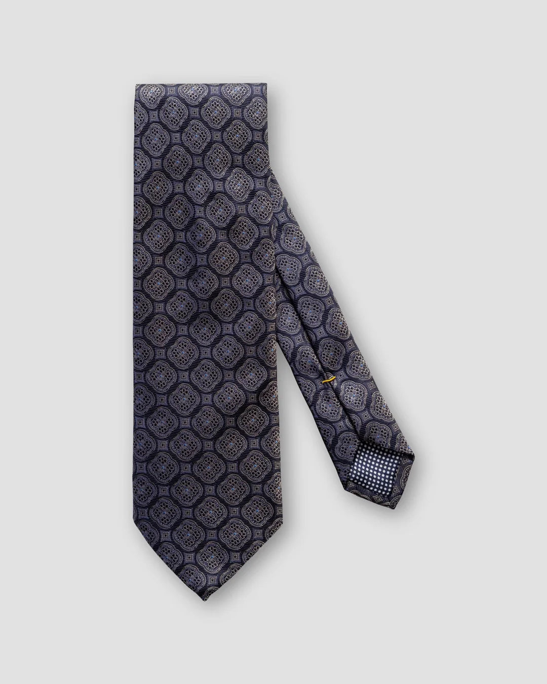 Dark Blue Medallion Silk Tie Eton