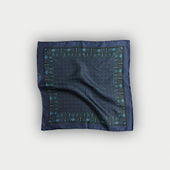 Paisley Bean Motif Silk Pocket Square