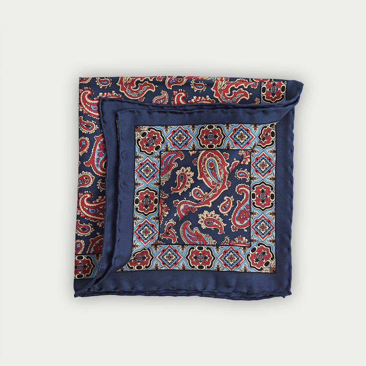 Paisley Motif Silk Pocket Square