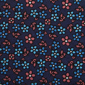 Pink Blue Floral Printed Silk Tie