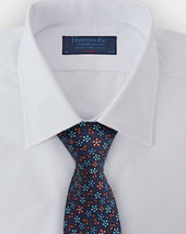 Pink Blue Floral Printed Silk Tie