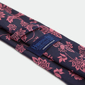 Pink Elaborate Floral Woven Silk Tie