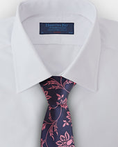 Pink Elaborate Floral Woven Silk Tie