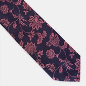 Pink Elaborate Floral Woven Silk Tie