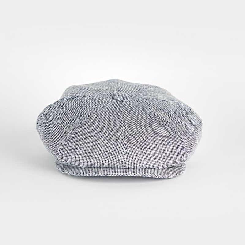 Micro Herringbone Cotton Linen Gatsby Cap