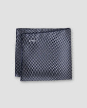 Dark Blue Polka Dots Silk Pocket Square