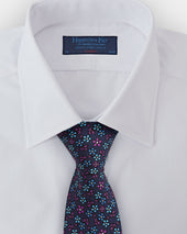 Purple Blue Floral Printed Silk Tie