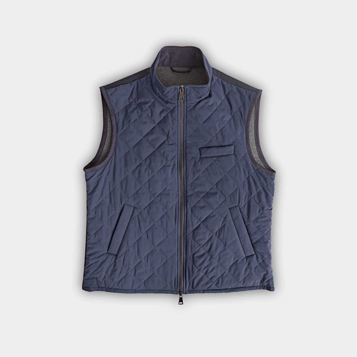 Quilted Gilet With Knitted Back