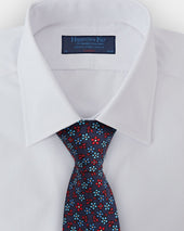 Red Blue Floral Printed Silk Tie
