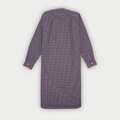 Red Check Cotton Nightshirt With Red Piping