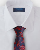 Red Elaborate Floral Woven Silk Tie