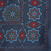Red Large Floral Silk Pocket Square