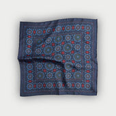 Red Large Floral Silk Pocket Square