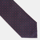 Red Repeated Floral Woven Silk Tie