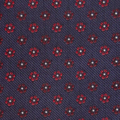 Red Repeated Floral Woven Silk Tie