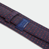 Red Repeated Floral Woven Silk Tie