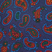 Red Small Paisley Motif Printed Silk Tie