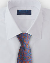 Red Small Paisley Motif Printed Silk Tie