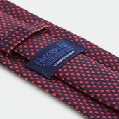 Red Woven Spot Silk Tie