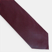 Red Woven Spot Silk Tie
