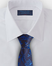 Royal Blue Elaborate Floral Woven Silk Tie