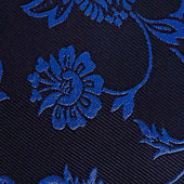 Royal Blue Elaborate Floral Woven Silk Tie