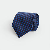 Navy & Royal Blue Woven Spot Silk Tie