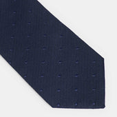 Self Spot Wool Silk Blend Tie