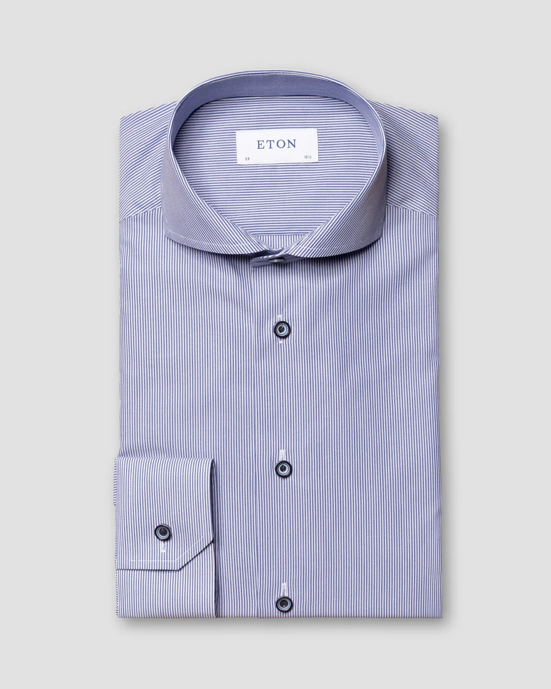 Striped Poplin Shirt Buttons Eton