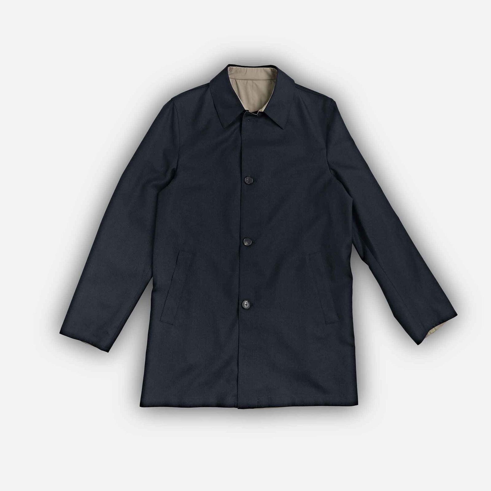 Tan Ledro Silk Cashmere Reversible Coat