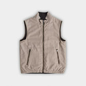 Navy & Tan Suede Lined Reversible Gilet