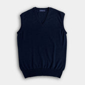 Navy V-Neck Cashmere Slipover
