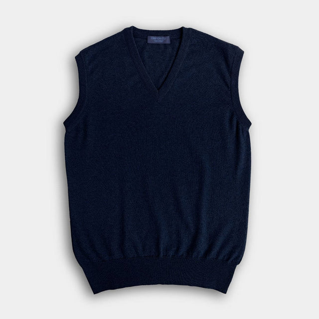 Navy V-Neck Cashmere Slipover