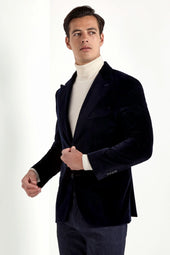 Blue Velvet Jacket Made In Italy