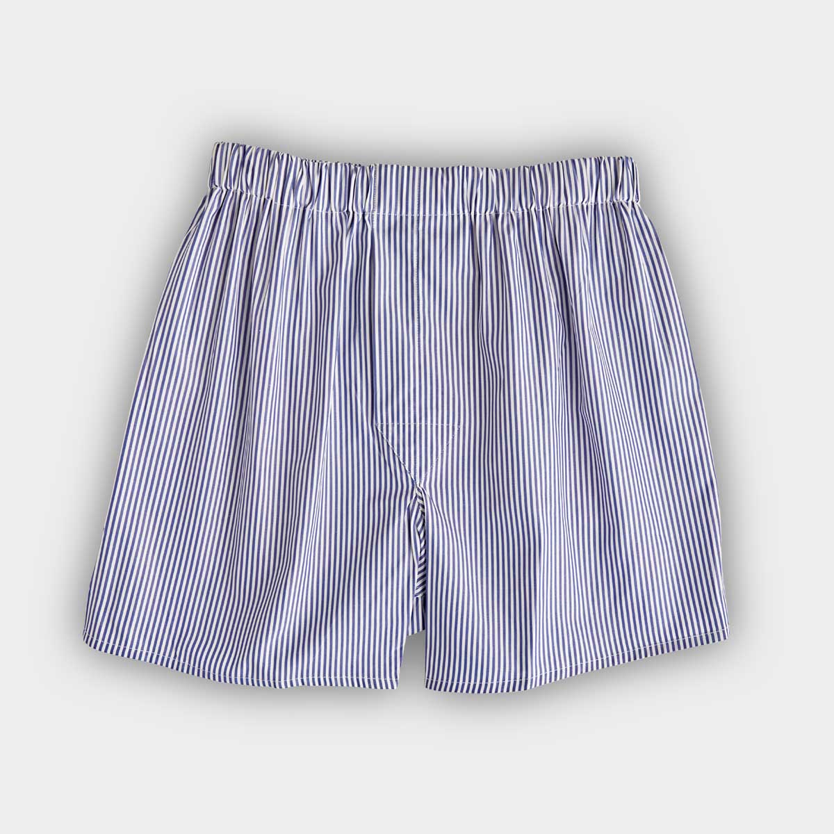 White Bengal Stripe Cotton Poplin Boxer Shorts