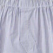 White Large Graph Check Cotton Poplin Boxer Shorts