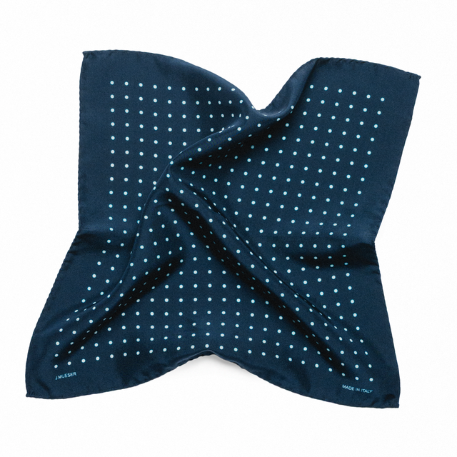 Navy Pindot Pocket Square