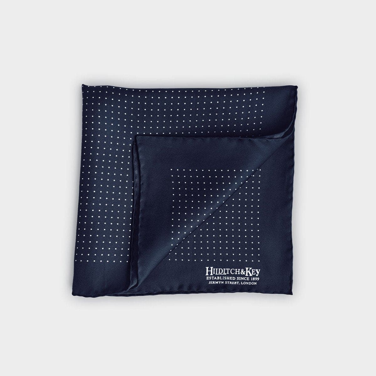 White Small Spot Silk Pocket Square