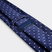 White Spot Herringbone Silk Tie