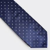 White Spot Herringbone Silk Tie