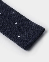White Spot Knitted Cashmere Tie