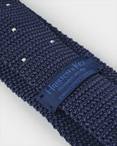 White Spot Knitted Silk Tie