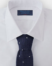 White Spot Knitted Silk Tie