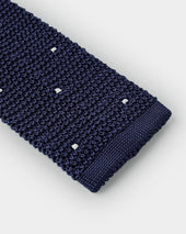 White Spot Knitted Silk Tie