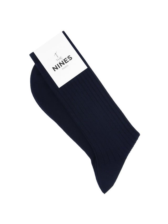 Navy virgin wool socks