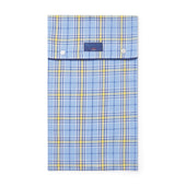 Yellow Check Twill Cotton Gown With Piping