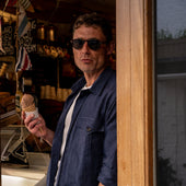 Plain Linen Button Cuff Safari Shirt In