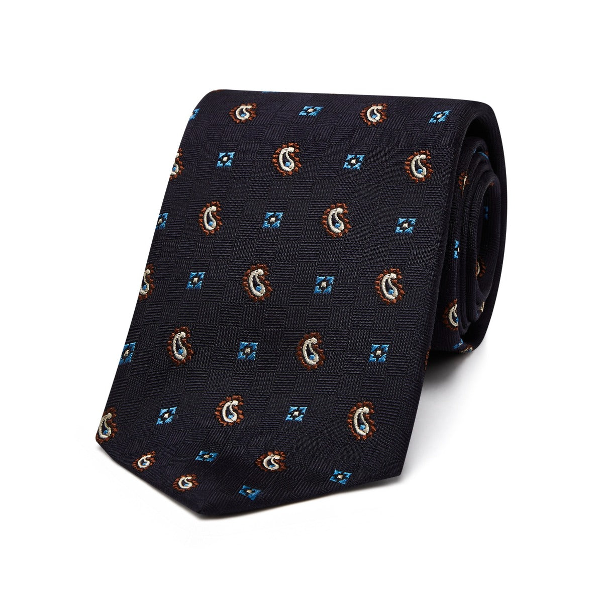 Paisley And Floral Woven Silk Tie In